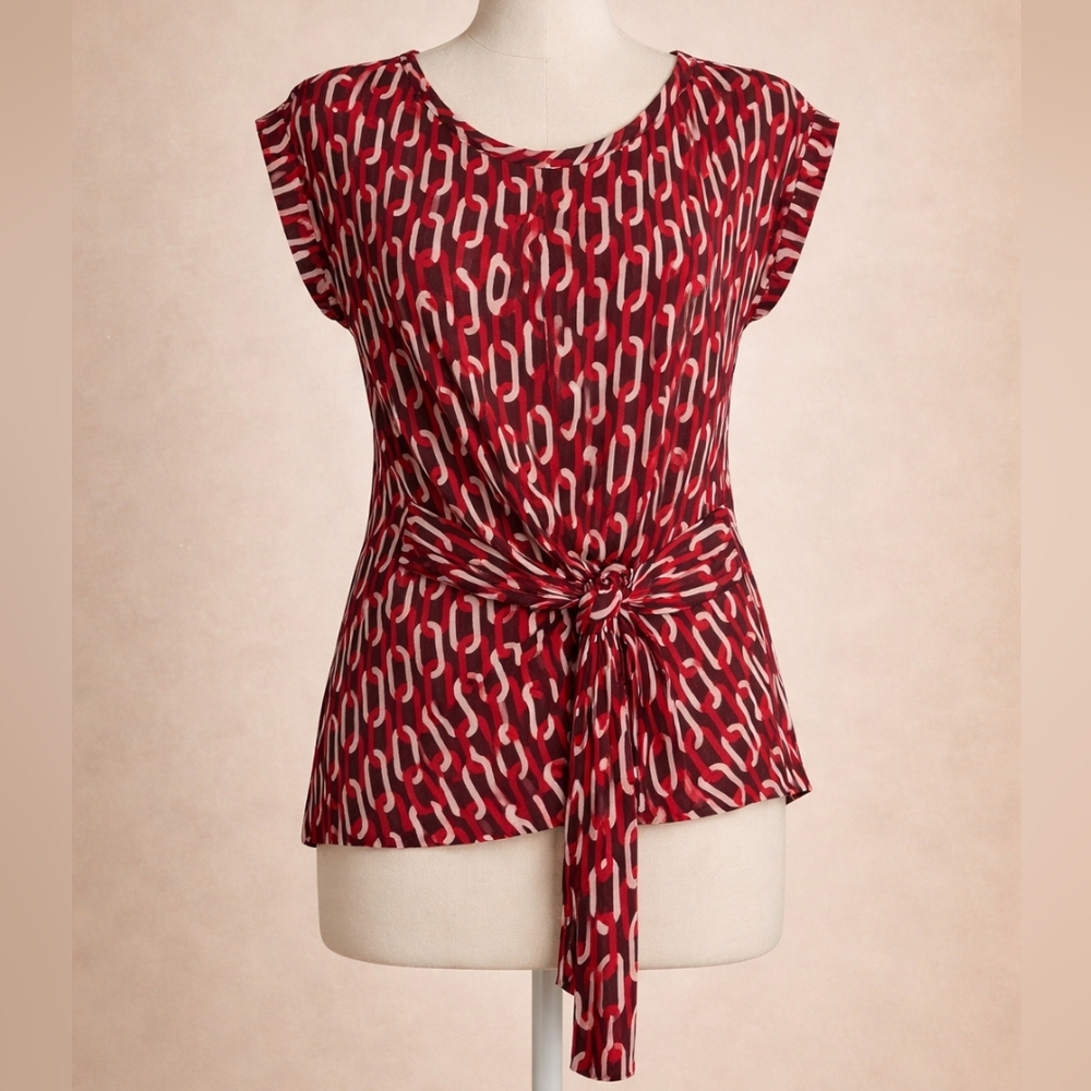 Banana Republic Burgundy Patterned Blouse